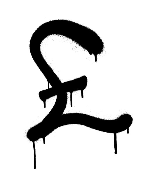 货币图标磅黑色喷涂鸦图片下载