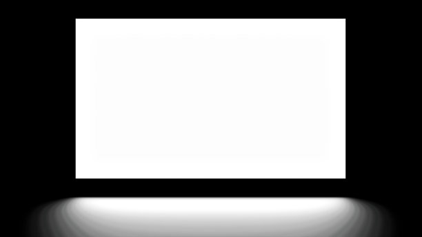 白色霓虹灯广告牌上的黑色墙壁上的文字或广告。空白白屏显示明亮，适合设计或插入。3 d渲染。图片下载