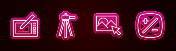 设置线条图形平板三脚架照片修图图片下载