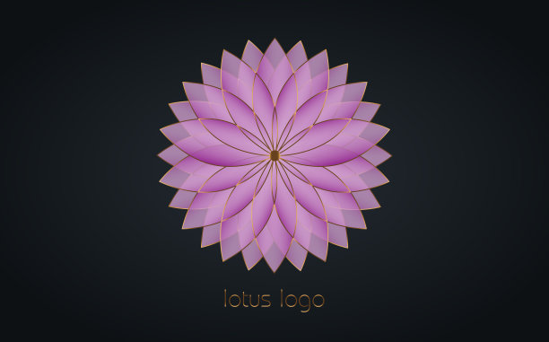 紫金莲花标志神圣的生命之花图片下载