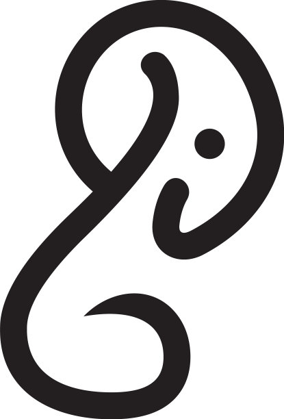 大象轮廓的标志简单的图片下载