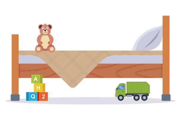 儿童木床，儿童玩具床图片下载