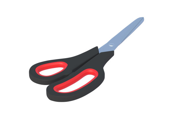 封闭剪刀孤立在白色背景。三维渲染图片下载