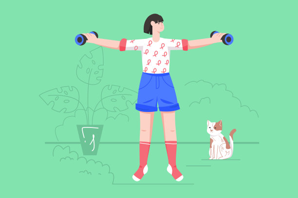 运动训练在家里现代平坦的概念图片下载