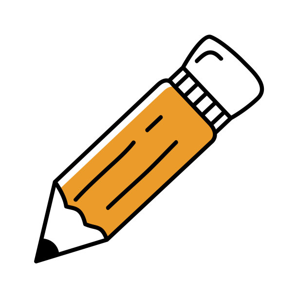 铅笔与橡皮擦手绘涂鸦素描图片下载