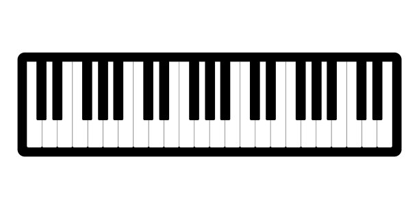 琴键符号扁平化符号文化教育图片下载