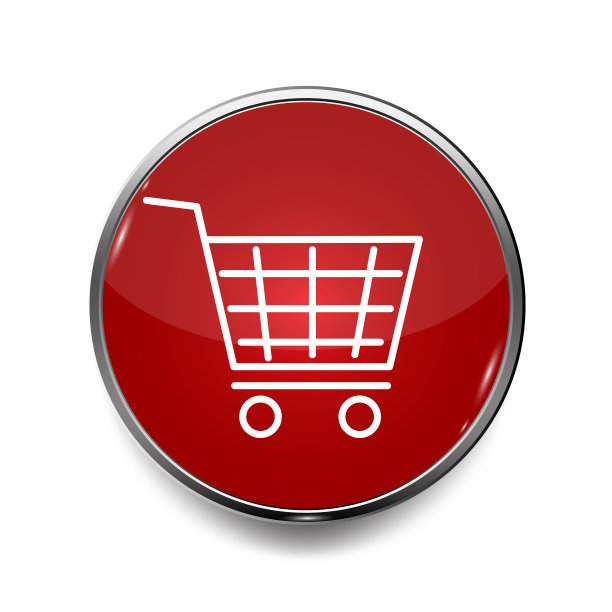购物车图标红色徽章超市货车图片下载