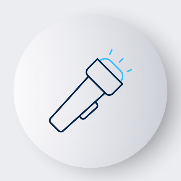 行手电筒图标孤立在白色背景图片下载