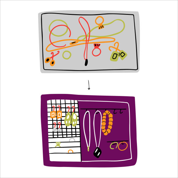 前后整理抽屉里的首饰图片下载
