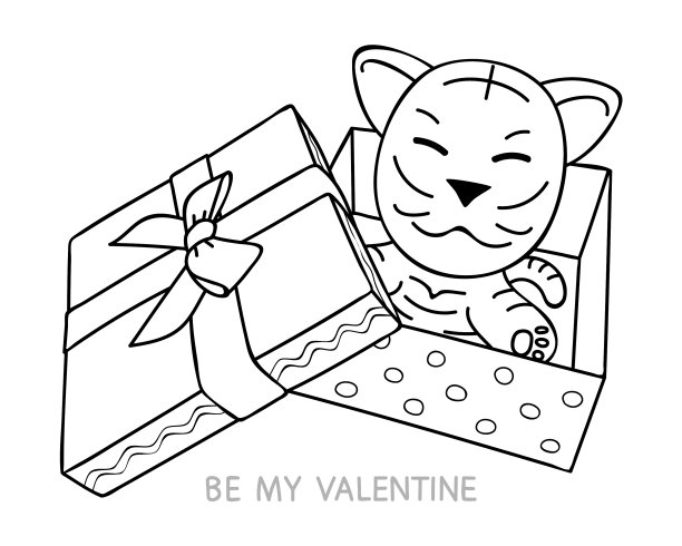 可爱的老虎礼盒题词做我的情人图片下载