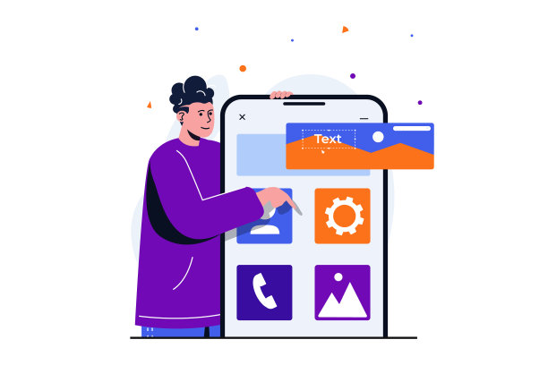 应用程序开发现代平面概念的网页横幅图片下载