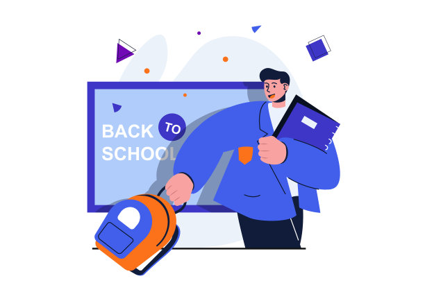 回到学校现代平面概念网页横幅图片下载