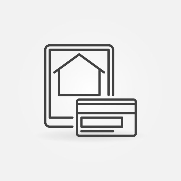 带有房地产中介App和信用卡的平板电脑图片下载