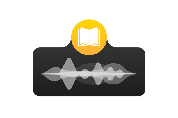 有声书在平面风格的白色背景图片下载