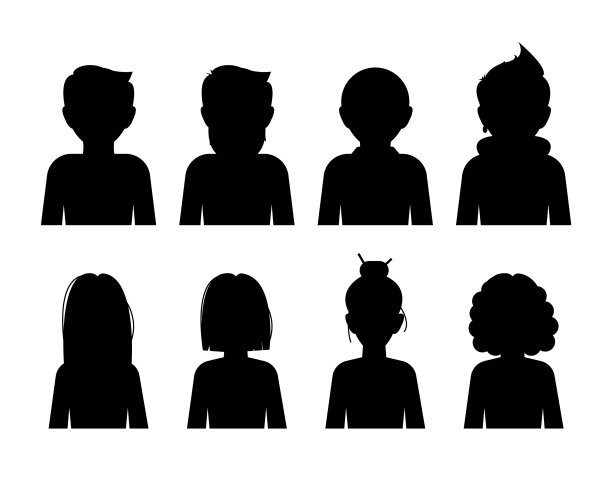 抽象的图标与黑人剪影图片下载