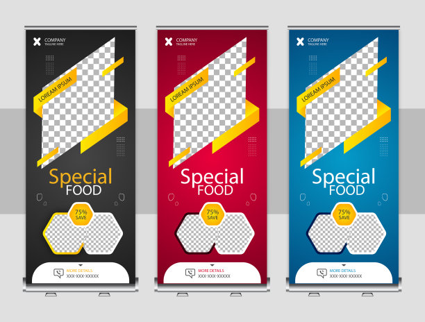 食物和餐厅卷横幅设计模板图片下载