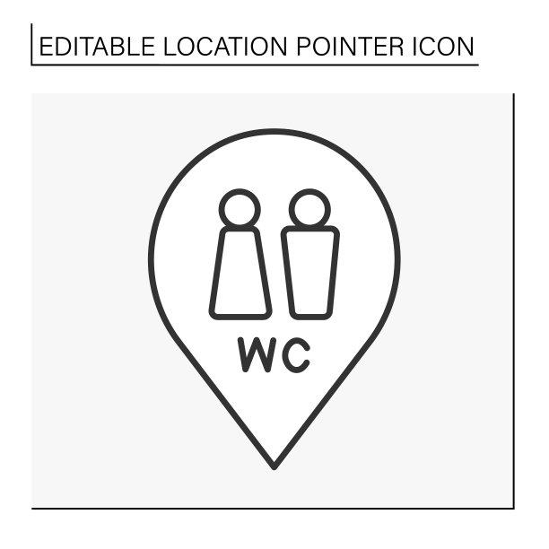 WC符号线条图标图片下载