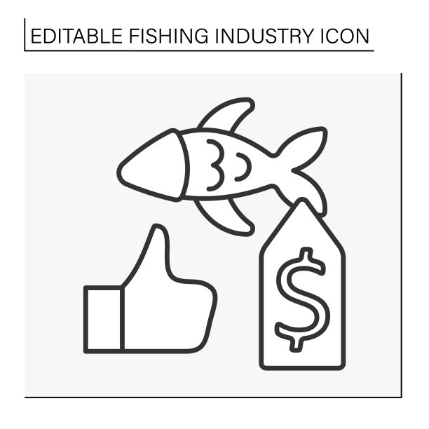 鱼销售线图标图片下载
