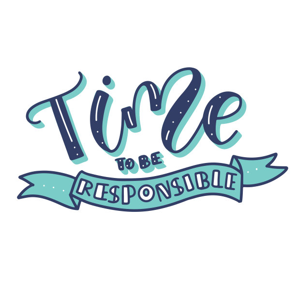 时间是负责任的彩色矢量插图图片下载