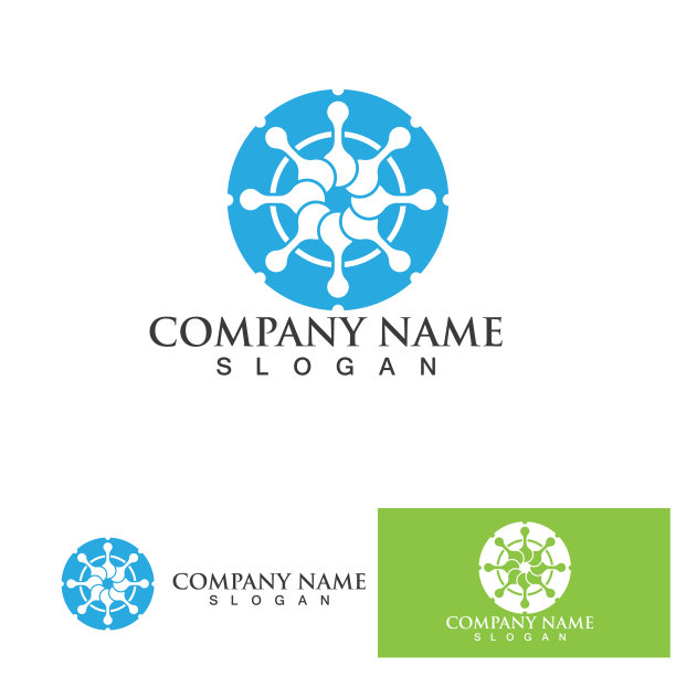 分子DNA标志模板矢量插图图片下载