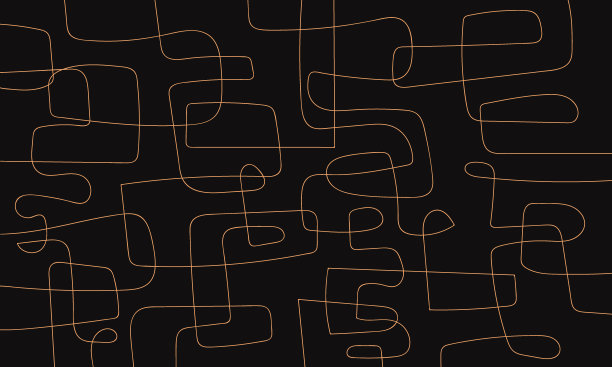 现代抽象马赛克线壁纸在金色和黑色的背景图片下载