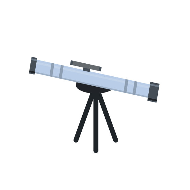 望远镜。三脚架上的放大镜，用来发现恒星。图片下载