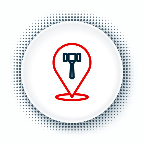 线拍卖锤图标孤立在白色图片下载