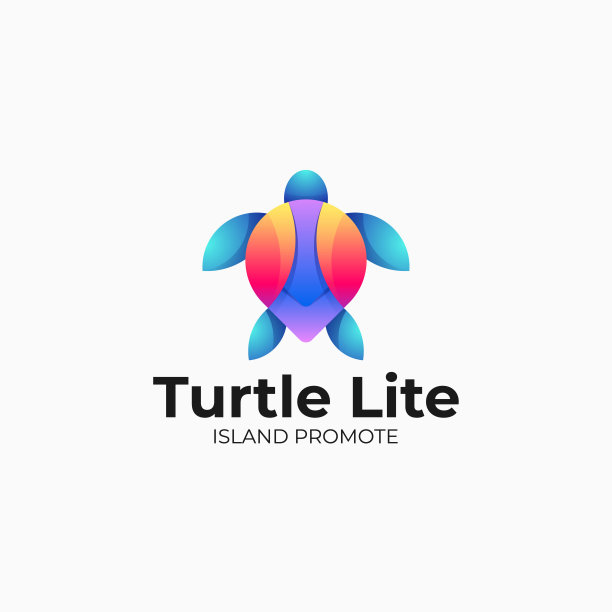 矢量插图海龟渐变彩色样式。图片下载