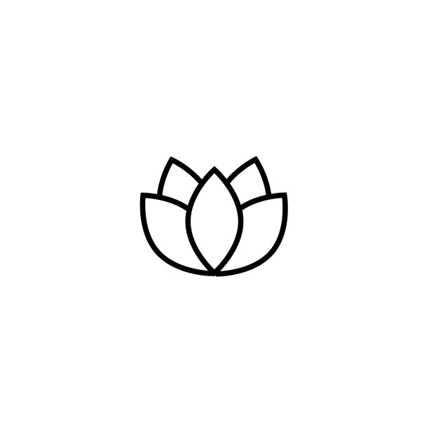 莲花图标。在白色背景上孤立的网页设计莲花矢量图标的轮廓插图图片下载