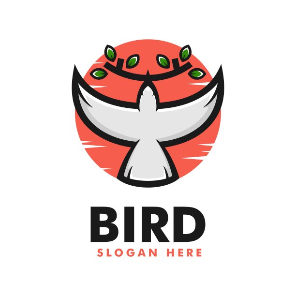 矢量插画鸟简单的吉祥物风格。图片下载