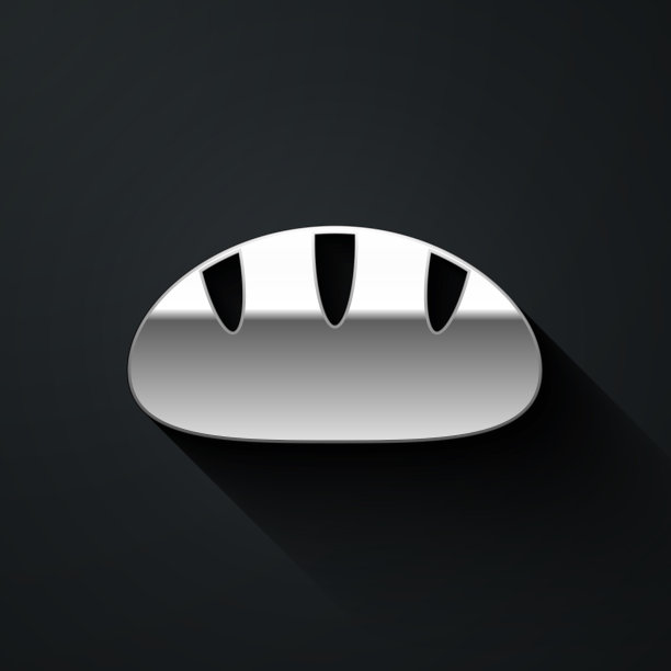 银色基督教面包图标孤立在黑色图片下载