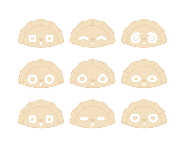 饺子卡通可爱的中国饺子套装。中国的传统食物图片下载