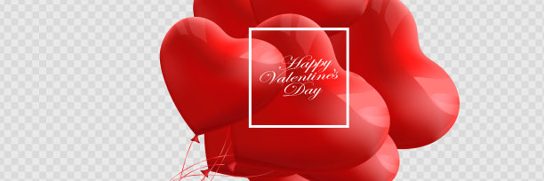 情人节抽象背景与红色3d气球。心的形状。2月14日,爱。浪漫的婚礼贺卡。女性的,图片下载