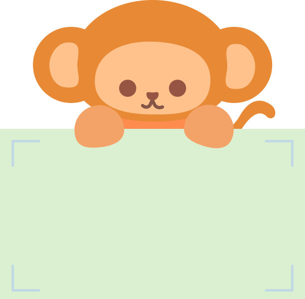 卡通可爱猴子拿着备忘录。框架的照片，文字，注意，贴纸，标签。小动物做清单卡片。孤立在白色背景，矢量，插图，EPS10图片下载