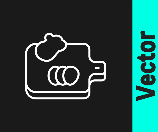 白色线菜板与蔬菜图标图片下载