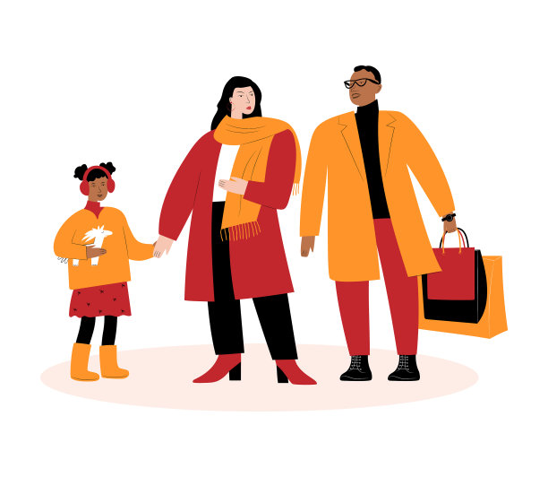 爸爸妈妈和女儿站在温暖图片下载