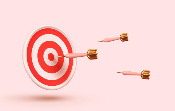 营销时间概念。针对业务。逼真的3d设计目标和箭头。矢量图图片下载