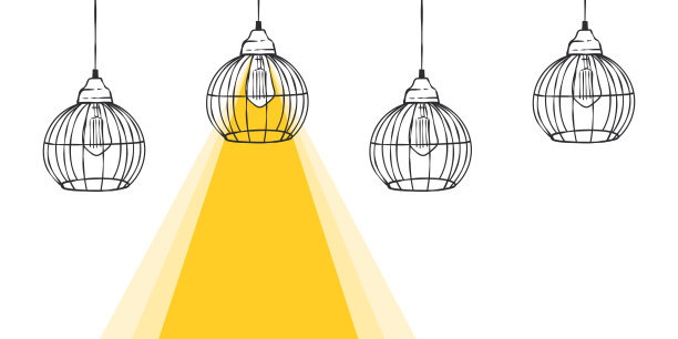 光束旗帜。用一束光手工绘制的阁楼灯。矢量图图片下载