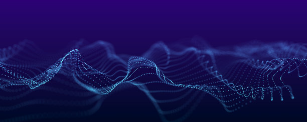 庞大的数字数据背景。带有移动点的抽象波。三维渲染图片下载