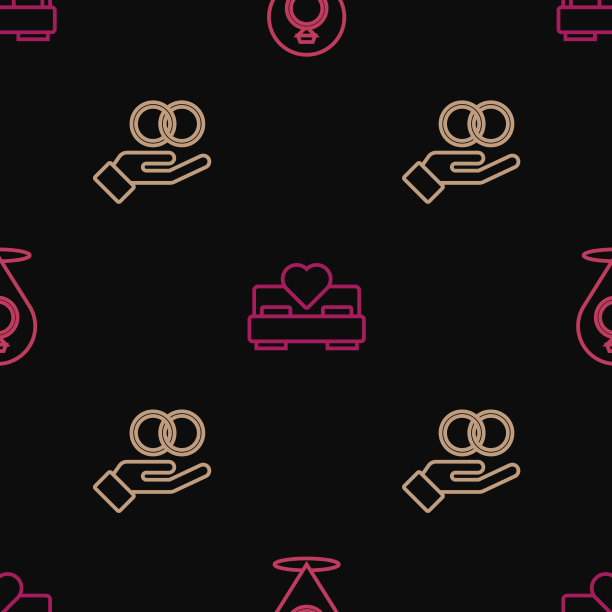 设置线结婚戒指和卧室无缝图片下载