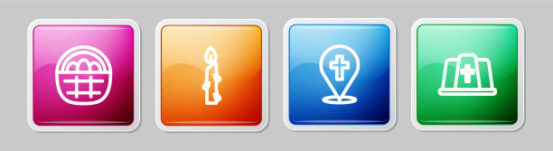 用蜡烛点燃复活节彩蛋的篮子图片下载