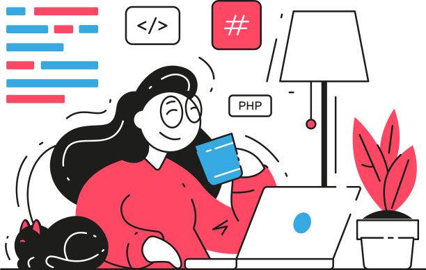 女性开发人员软件工程师自由职业者图片下载