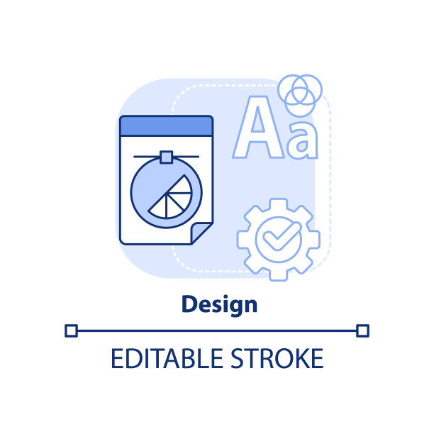 设计浅蓝色的概念图标图片下载