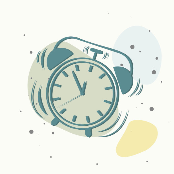 矢量图标振铃闹钟多色背景。图片下载