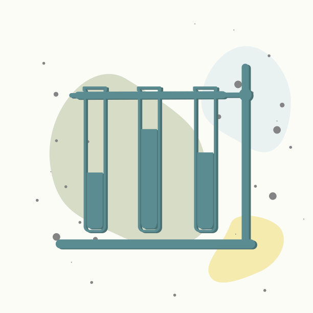 矢量图标烧瓶站。彩色背景的实验室烧杯。图片下载