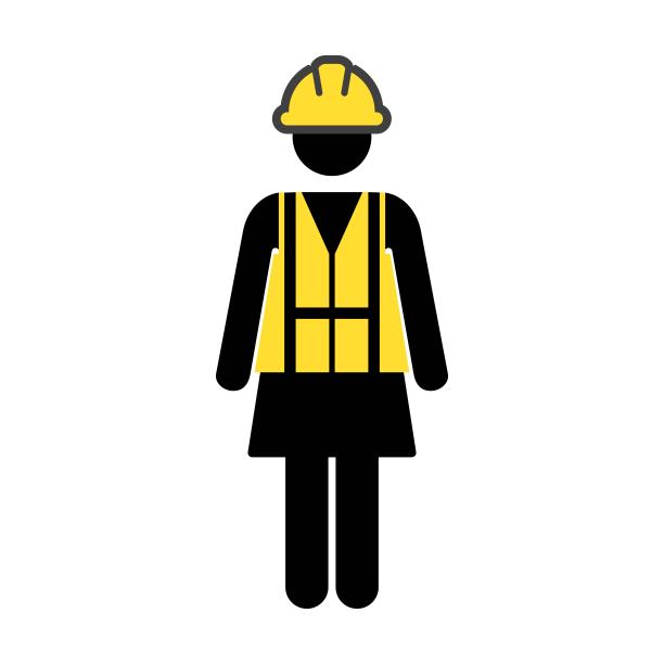 戴安全帽的建筑工人图标矢量女性人物头像图片下载