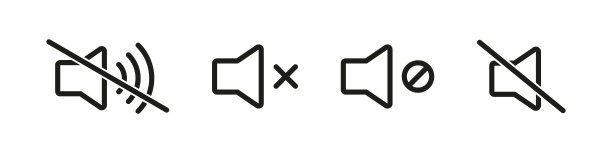 声音图标。体积静音的迹象。音频扬声器静音音量矢量设置。安静的标志孤立在白色背景上。图片下载