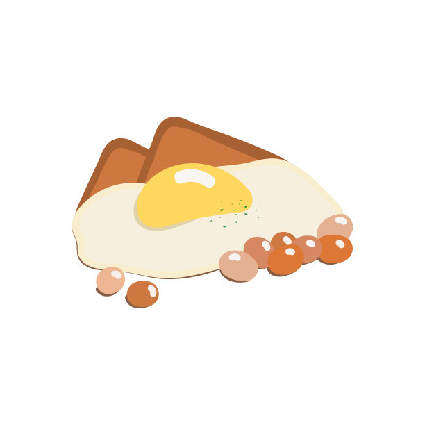 传统的英国早餐食物矢量插图图片下载