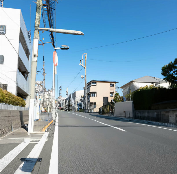 日本空旷的街道，天空晴朗图片下载