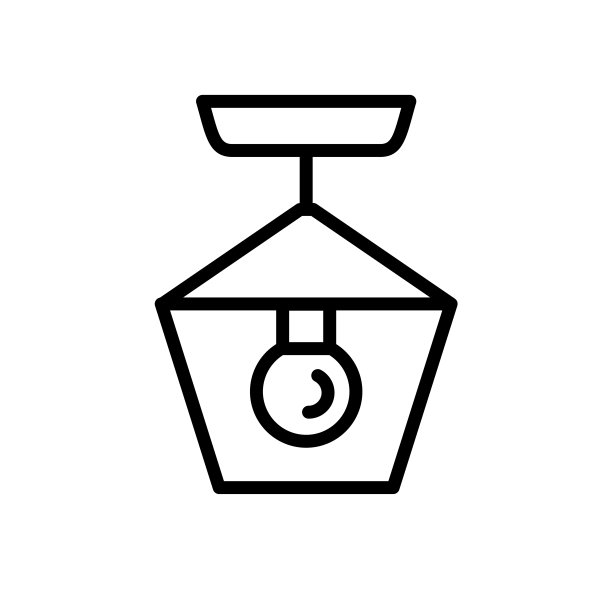 复古的吊灯。灯冲装灯。旧式乡村风格的照明装置。线矢量图标。家居装饰。图片下载